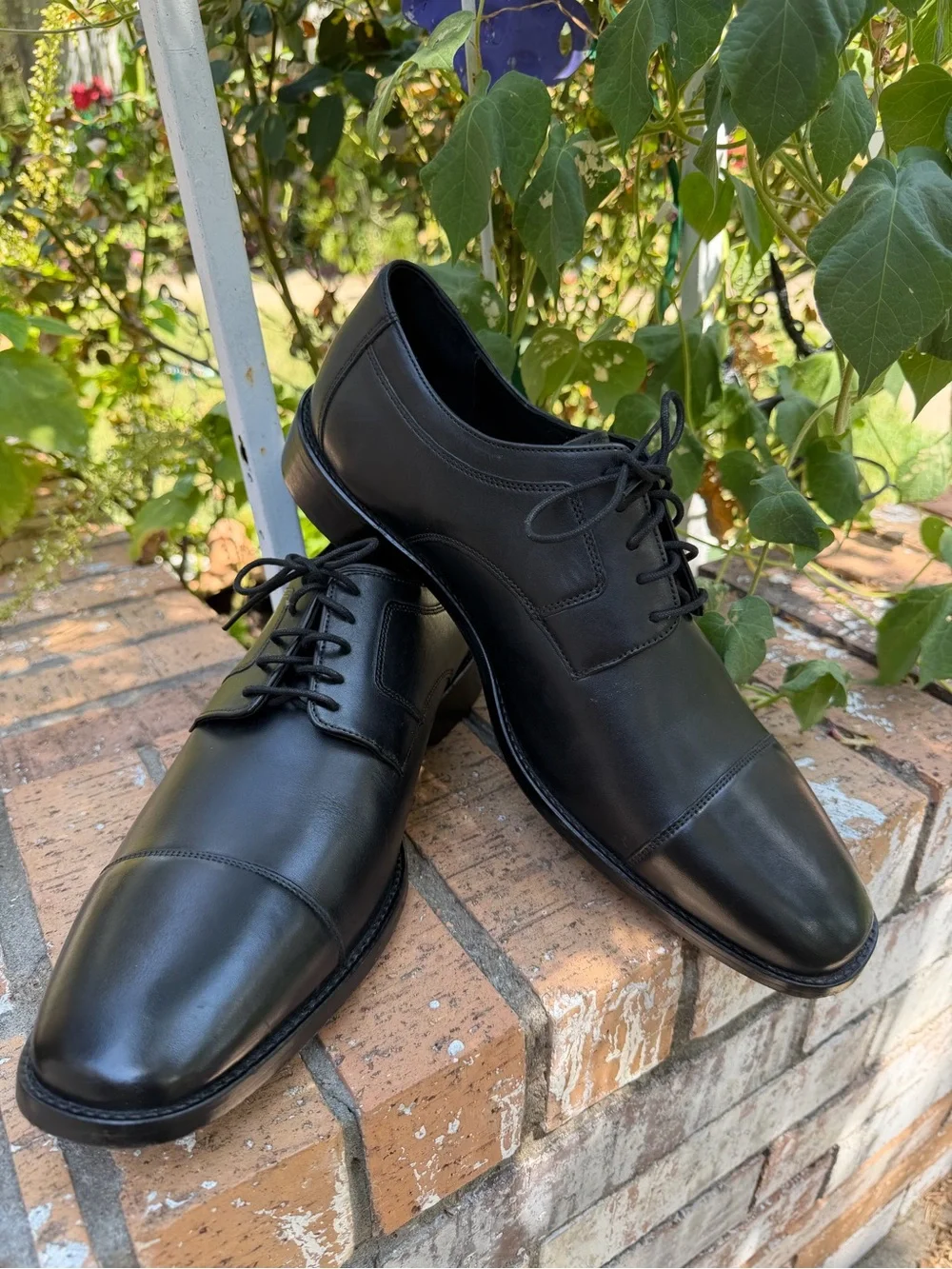Johnston & Murphy Men's Black Cap-Toe Derby Dress Shoes Size 14M Excellent *